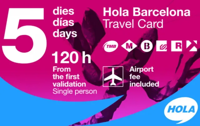Beijing Yikatong · Hola Barcelona Travel Card（西班牙巴塞罗那）5天旅行卡
