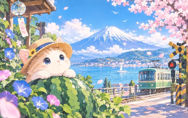 Suica西瓜卡 猫咪富士山