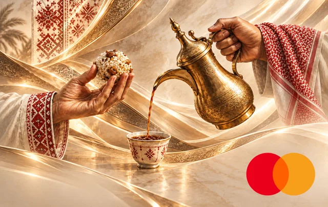 Golden Dallah – Arabian Heritage & Luxury Coffee Card Art